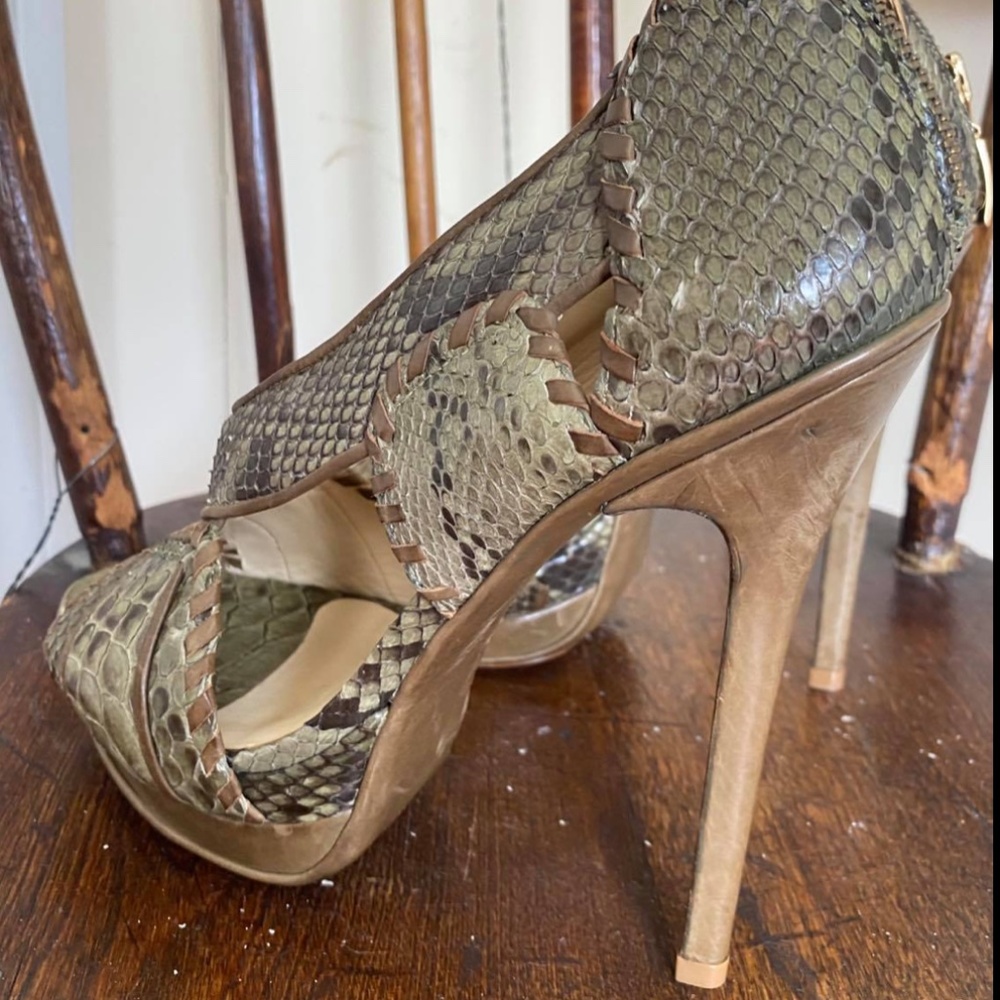 Alexandre Birman Python Peep Toe Pumps Exclusive - image 2